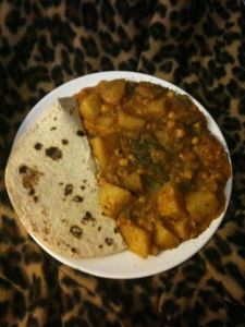 Chick Pea and Potato curried stew w/Chapati